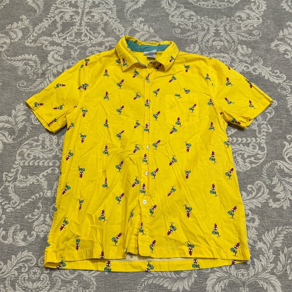 Disney Parks Moana Hei Hei Shirt Men's Medium Yellow Allover Print
